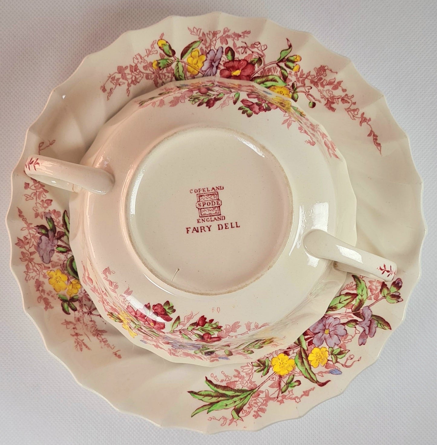 Tazza da consommé con piatto Spode - Fairy Dell