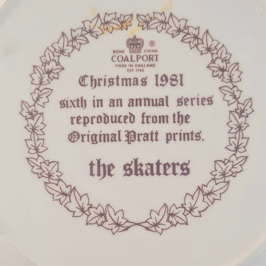 Piatto di Natale Coalport - "The Skaters" 1981