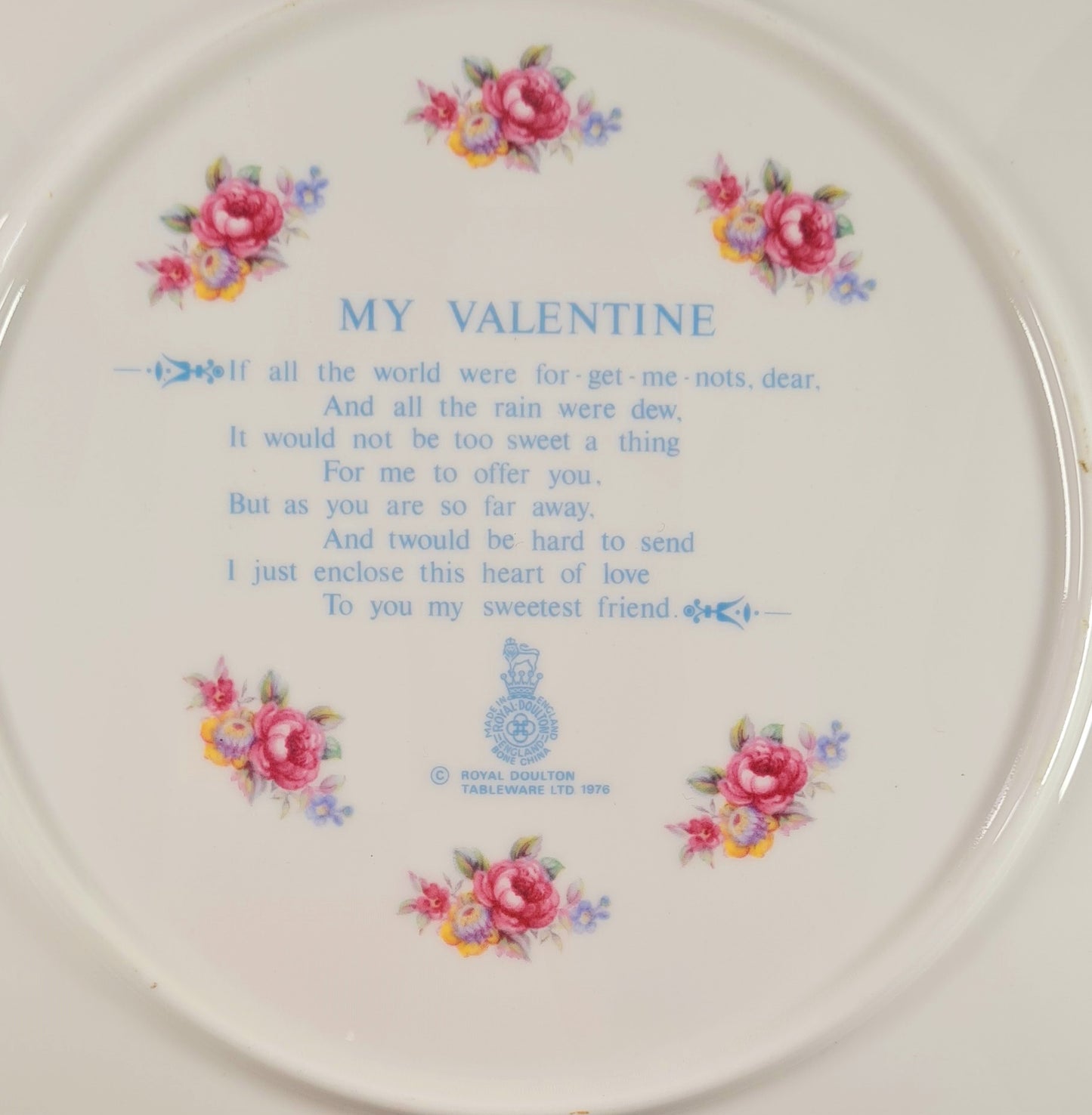 Piatto Royal Doulton - serie "My Valentine" 1977