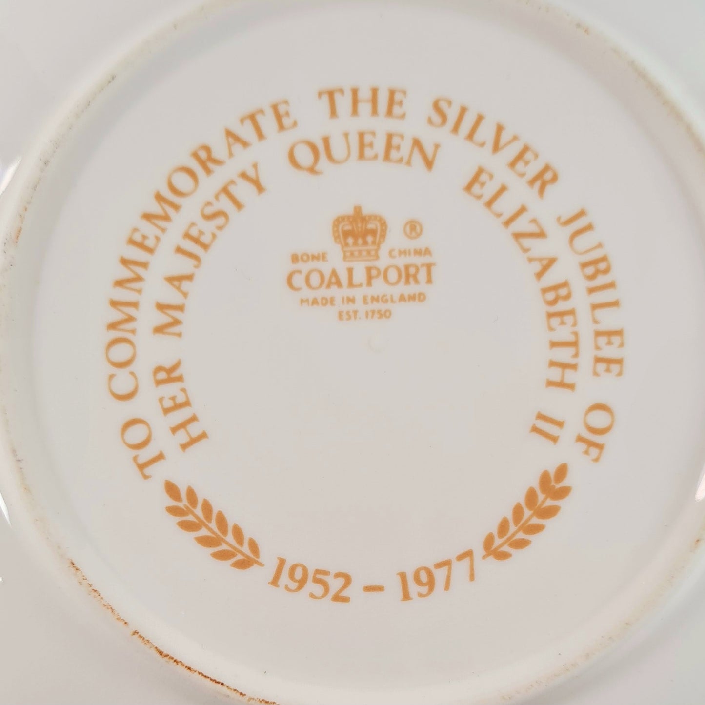 Svuotatasche / trinket dish Coalport commemorativo Silver Jubilee Queen Elizabeth II