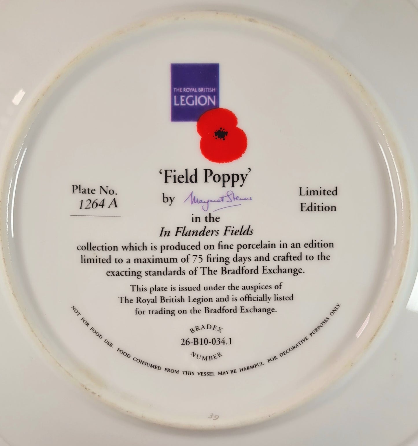 Piatto Royal British Legion Poppy plate