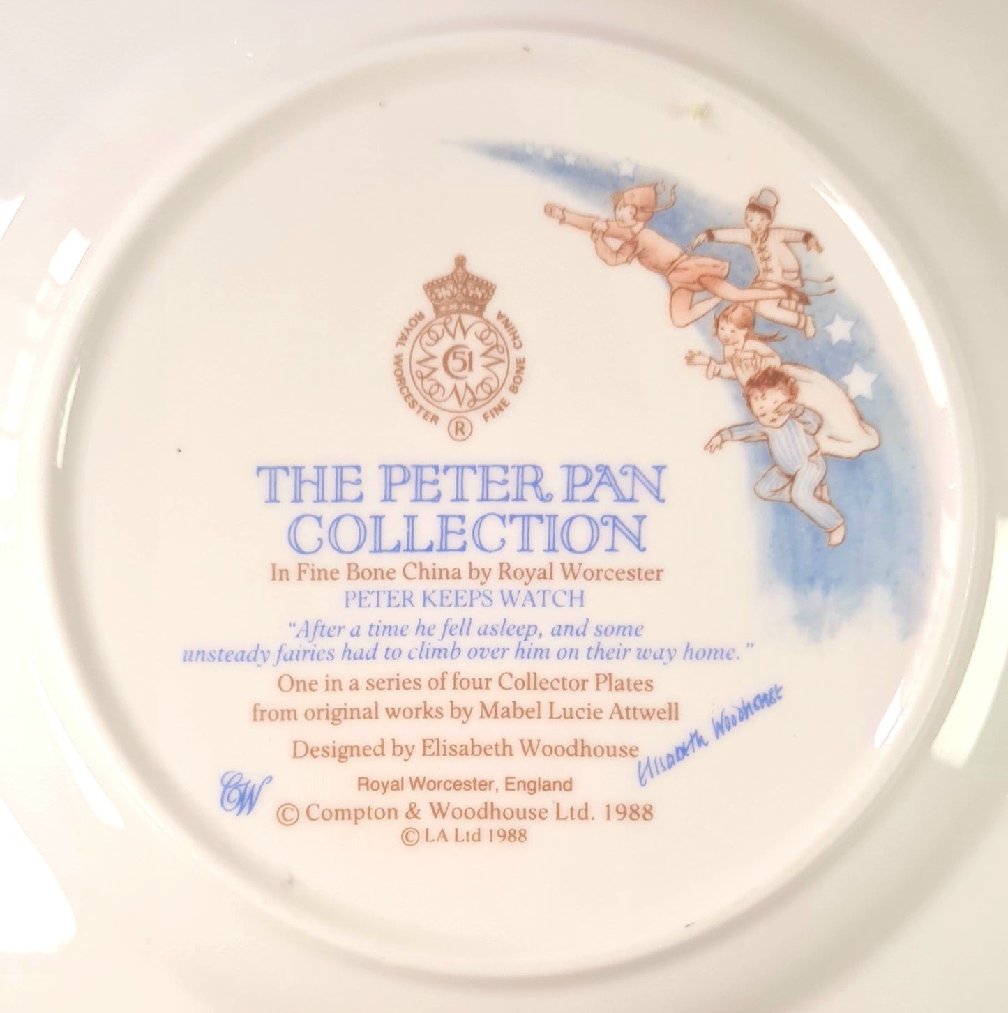 Piatto Royal Worcester - The Peter Pan Collection "Peter keeps watch"