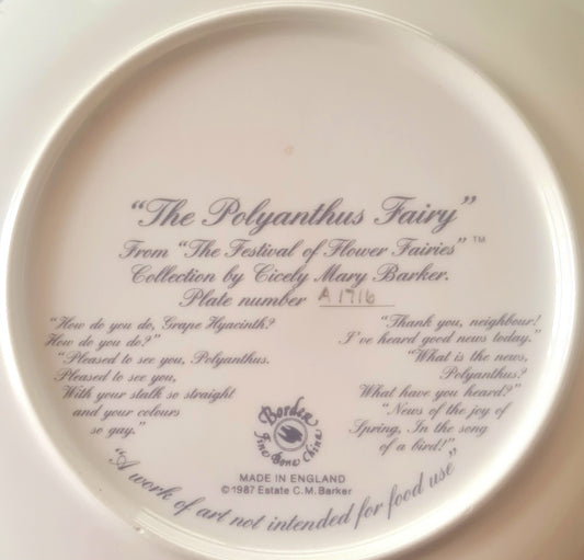 Piatto Wedgwood - Fairy series "The Polyanthus Fairy"