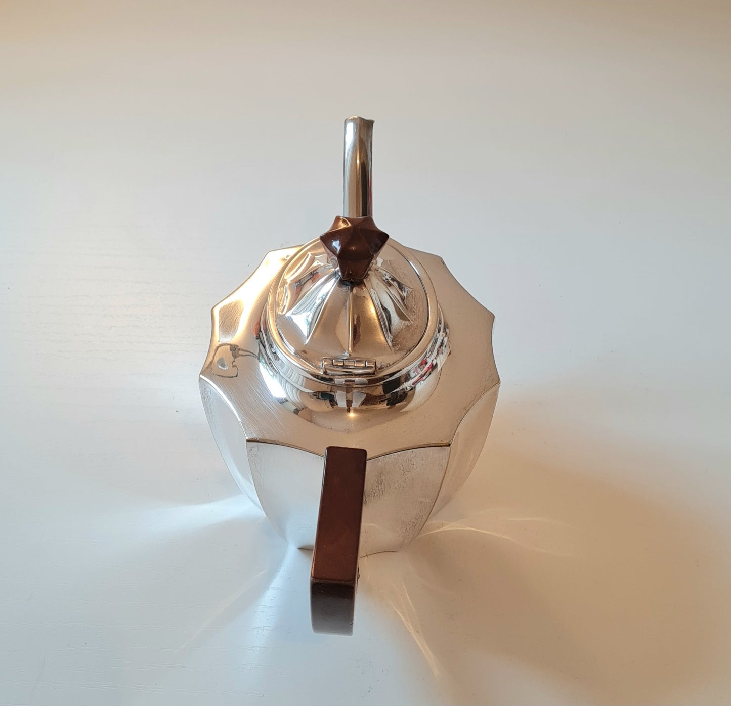 Set caffettiera + teiera silver plated con manico in legno