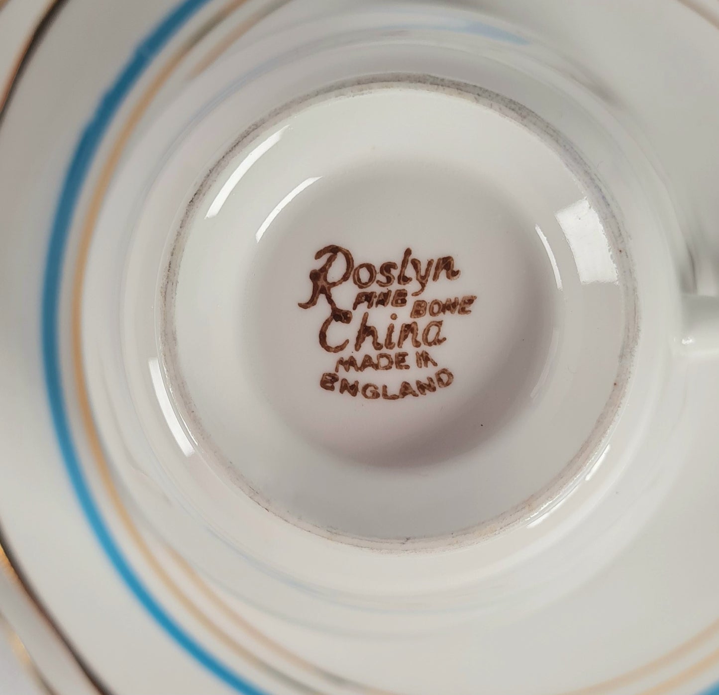 7 tea trio + lattiera + zuccheriera + piatto torta - Roslyn China