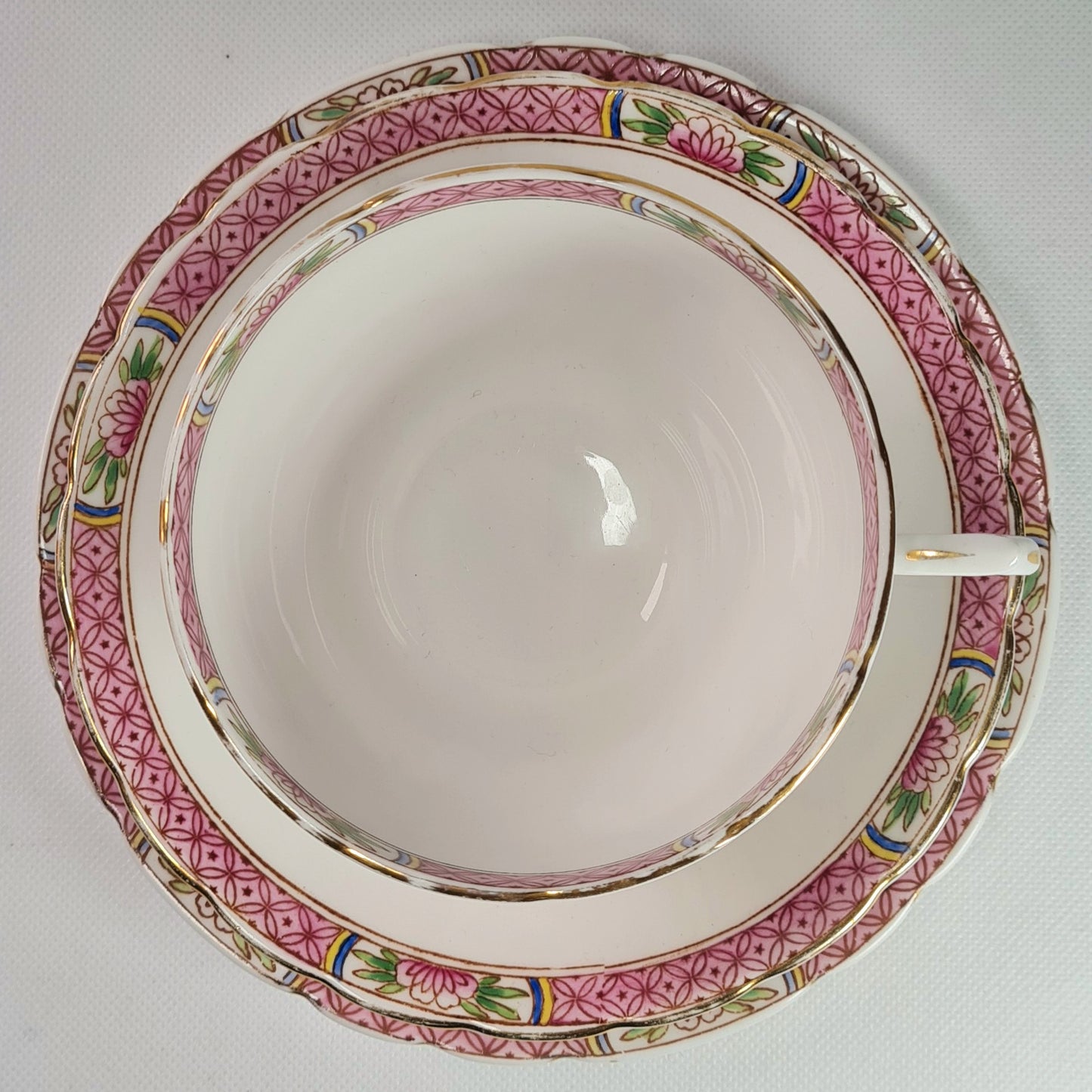4 tea trio +  piatto torta - Tuscan (manufactured for Harrods LTD)