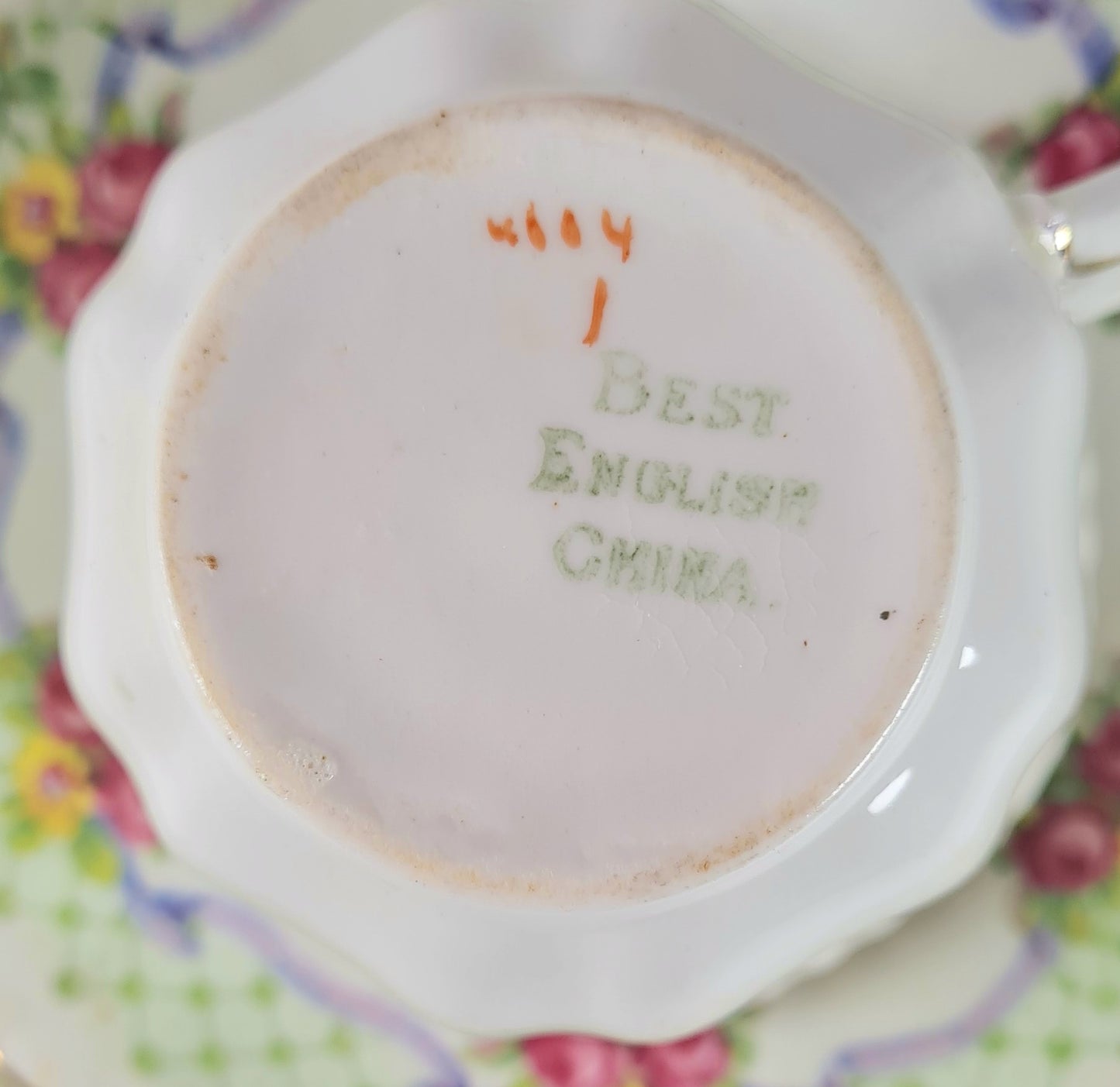 4 tea trio + piatto torta + ciotola/slop bowl - Best English China