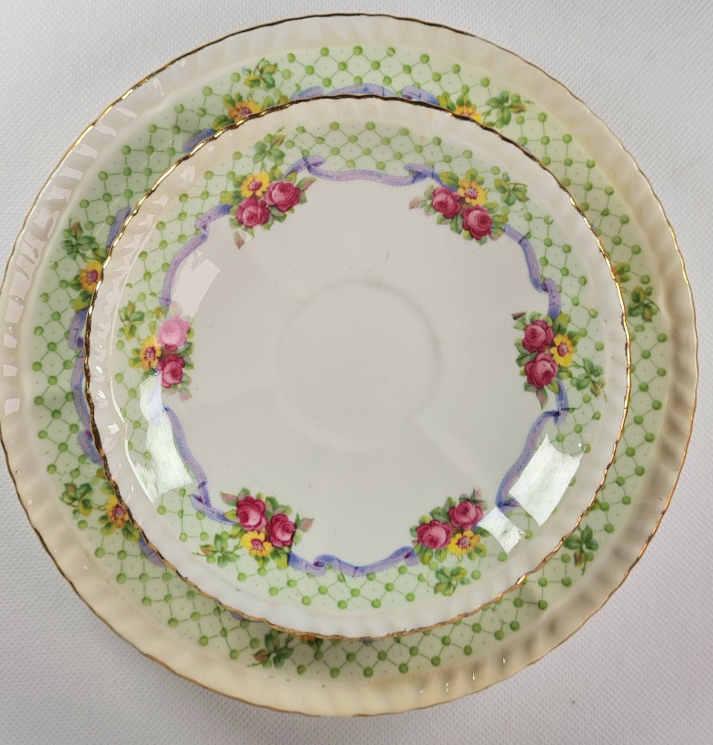 4 tea trio + piatto torta + ciotola/slop bowl - Best English China