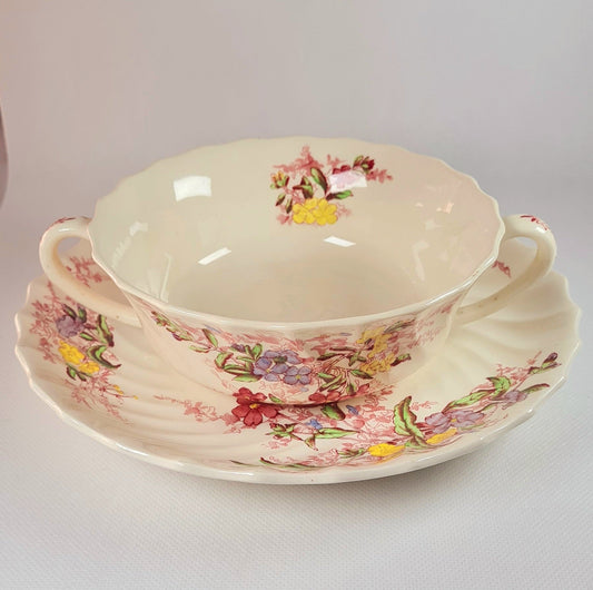 Tazza da consommé con piatto Spode - Fairy Dell