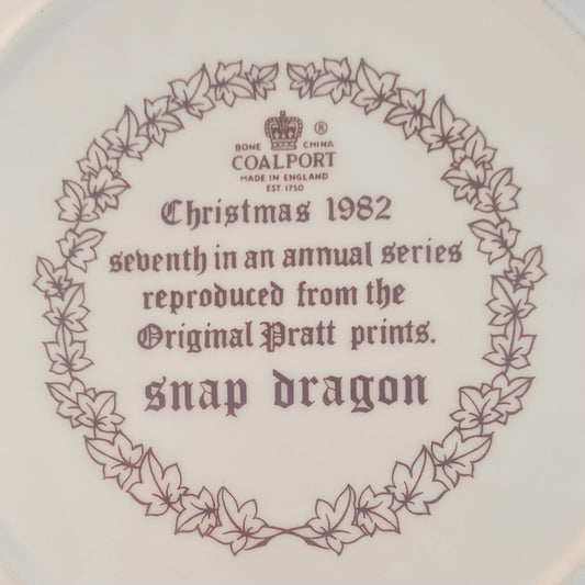 Piatto di Natale Coalport - "Snap Dragon" 1982