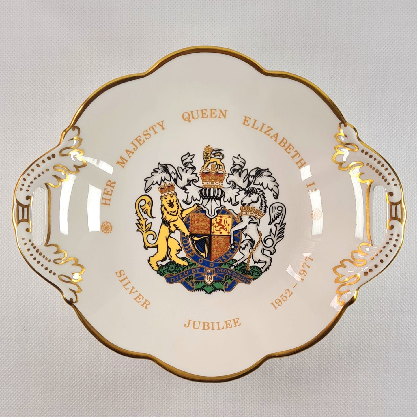 Svuotatasche / trinket dish Coalport commemorativo Silver Jubilee Queen Elizabeth II