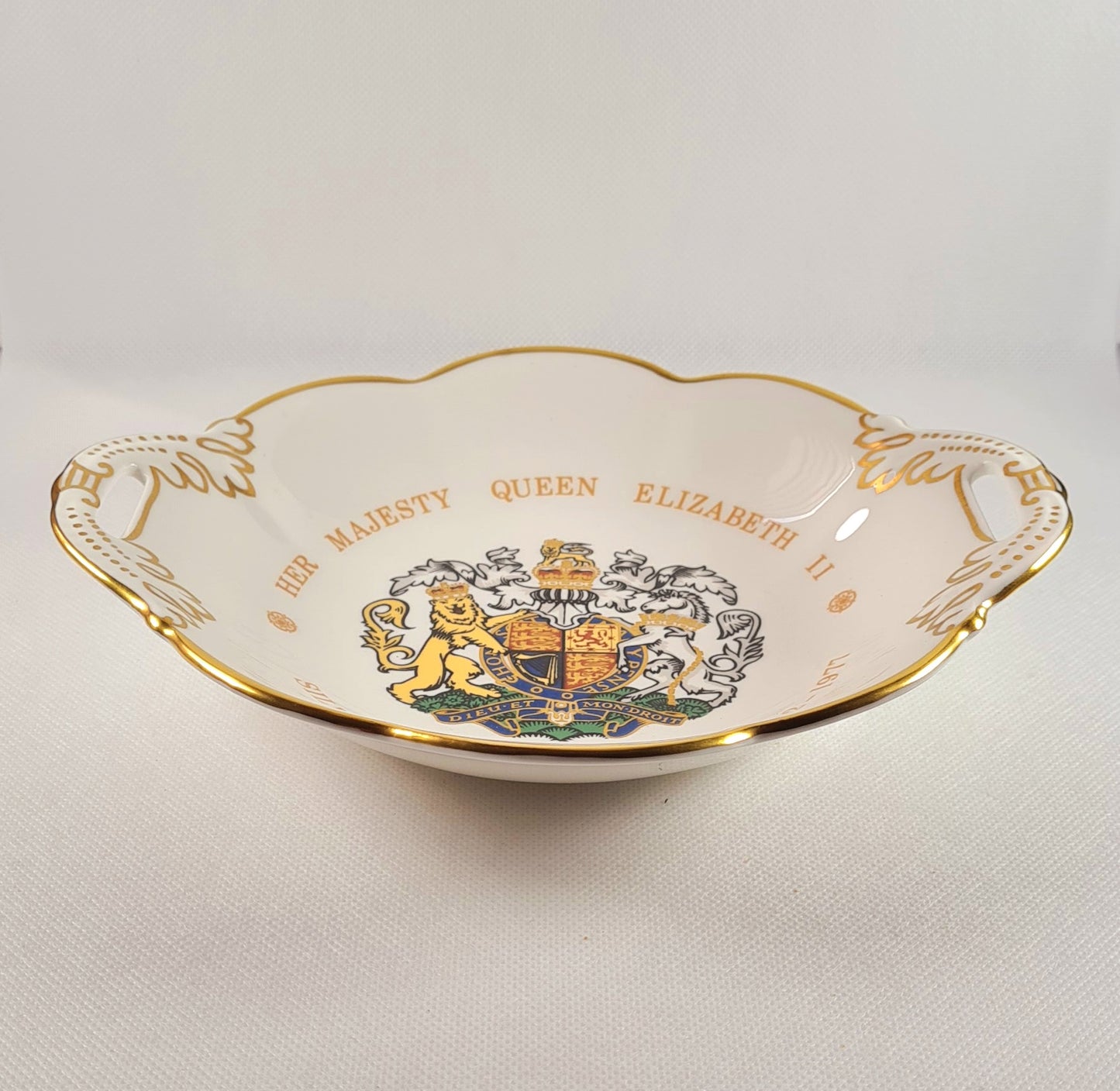 Svuotatasche / trinket dish Coalport commemorativo Silver Jubilee Queen Elizabeth II