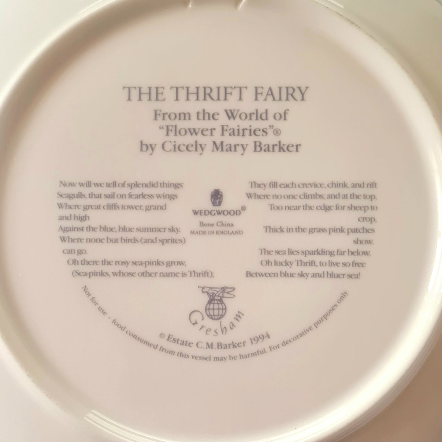 Piatto Wedgwood - Fairy series "The Thrift Fairy"