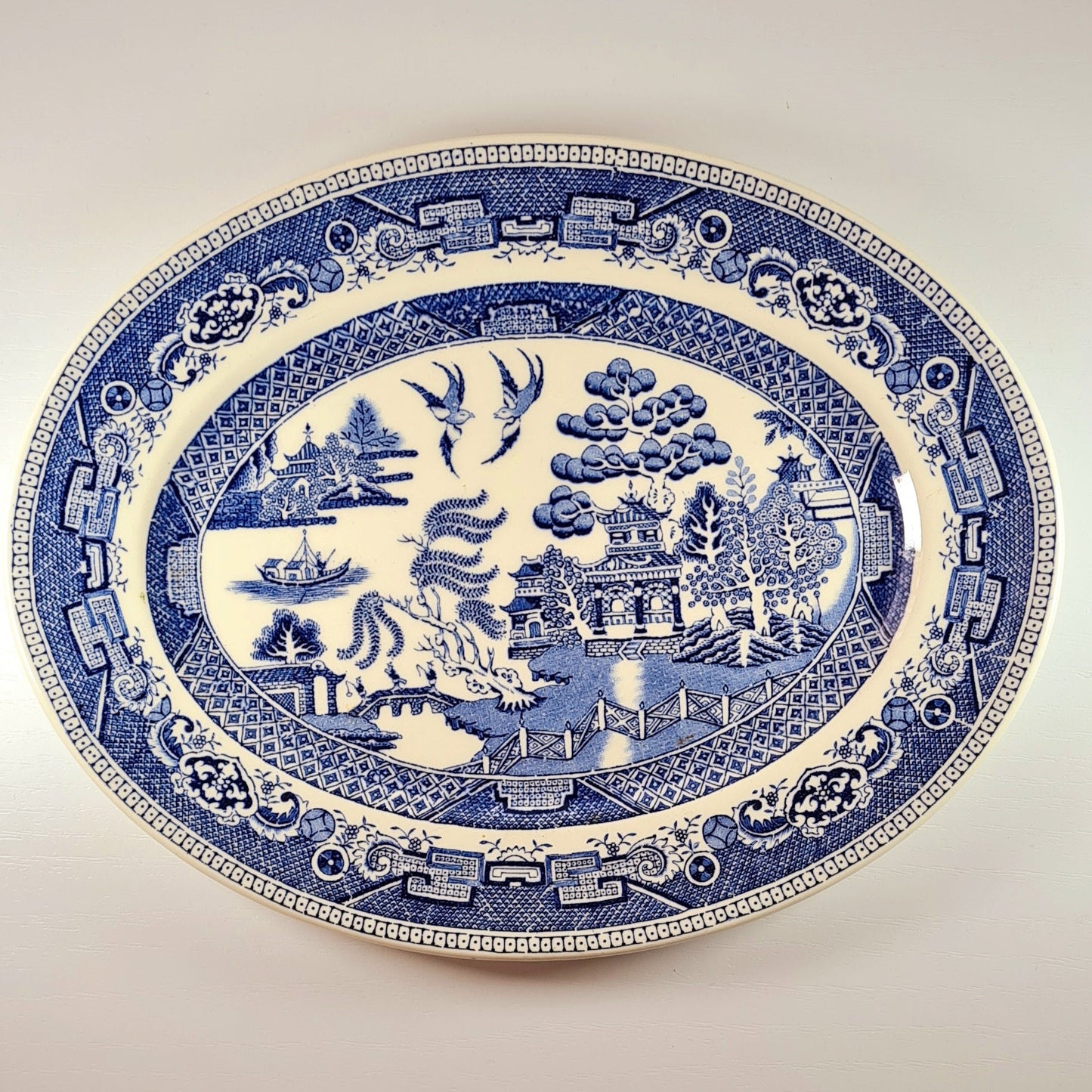 Piatto da portata ovale Myott Son & Co - Old Willow