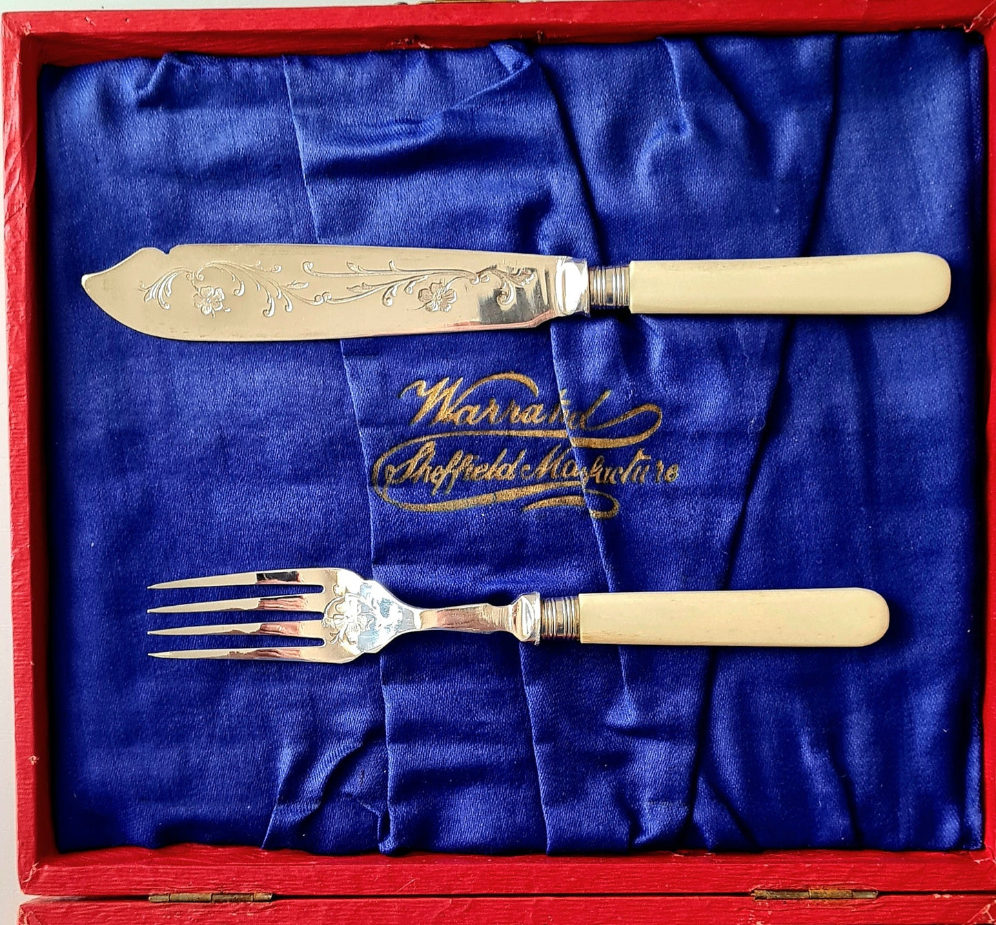 6 forchette + 6 coltelli da pesce  - Warranted Sheffield England