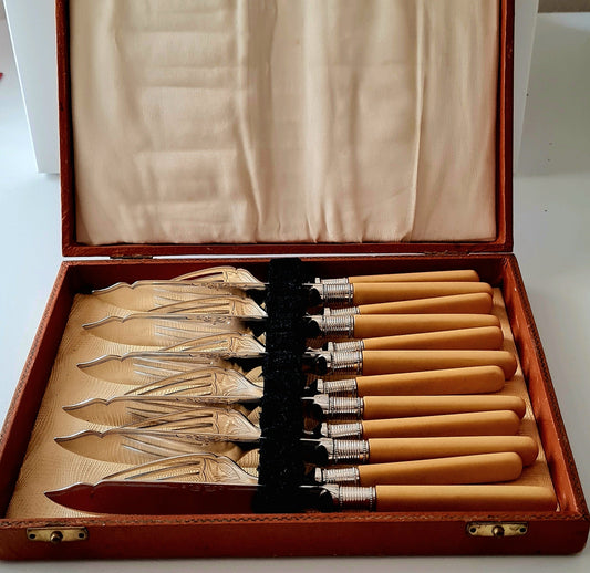 6 forchette + 6 coltelli da pesce - Sheffield England