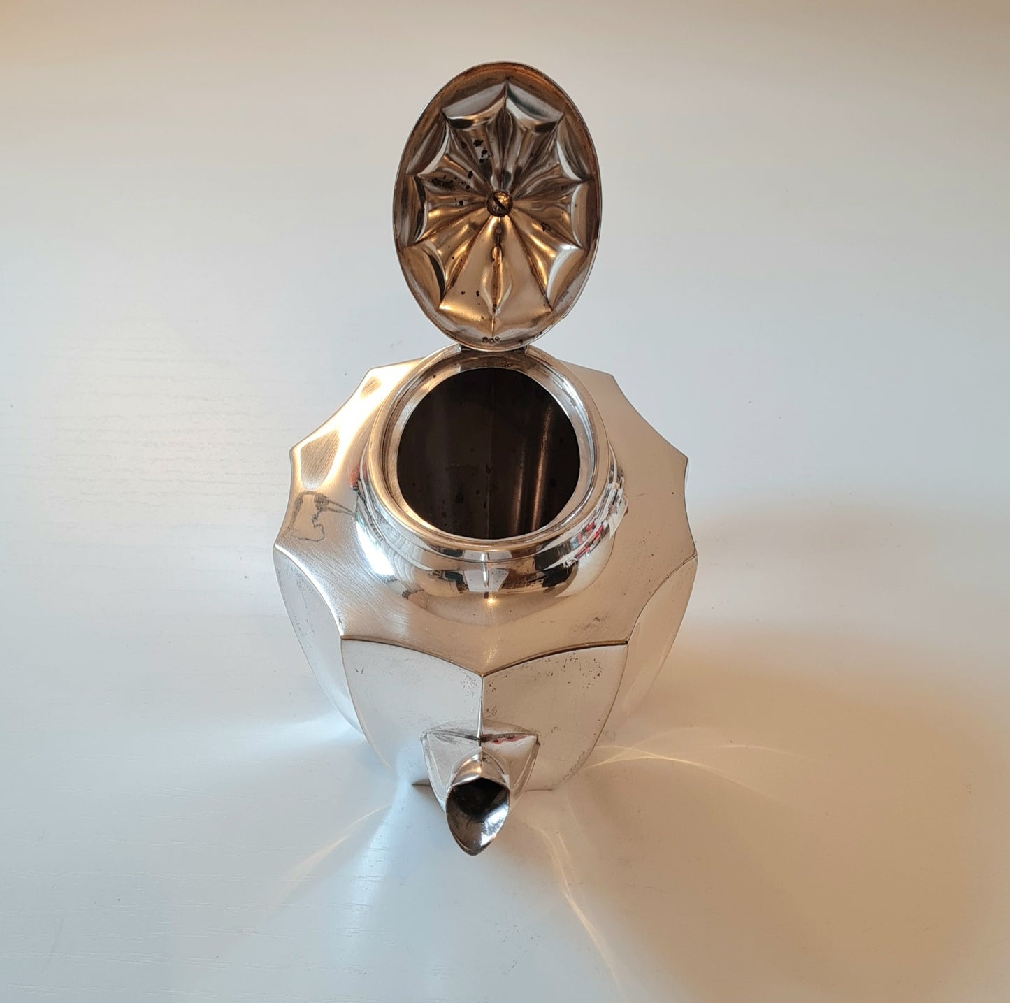 Set caffettiera + teiera silver plated con manico in legno