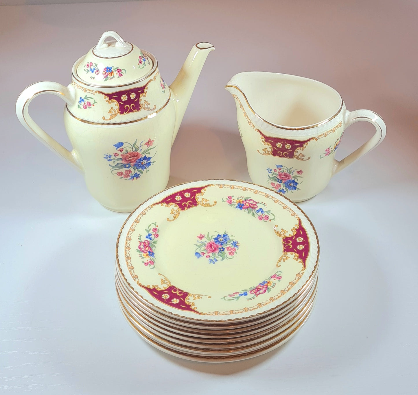 Partial coffee set Portland Pottery - Cobridge