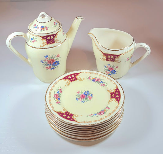 Partial coffee set Portland Pottery - Cobridge