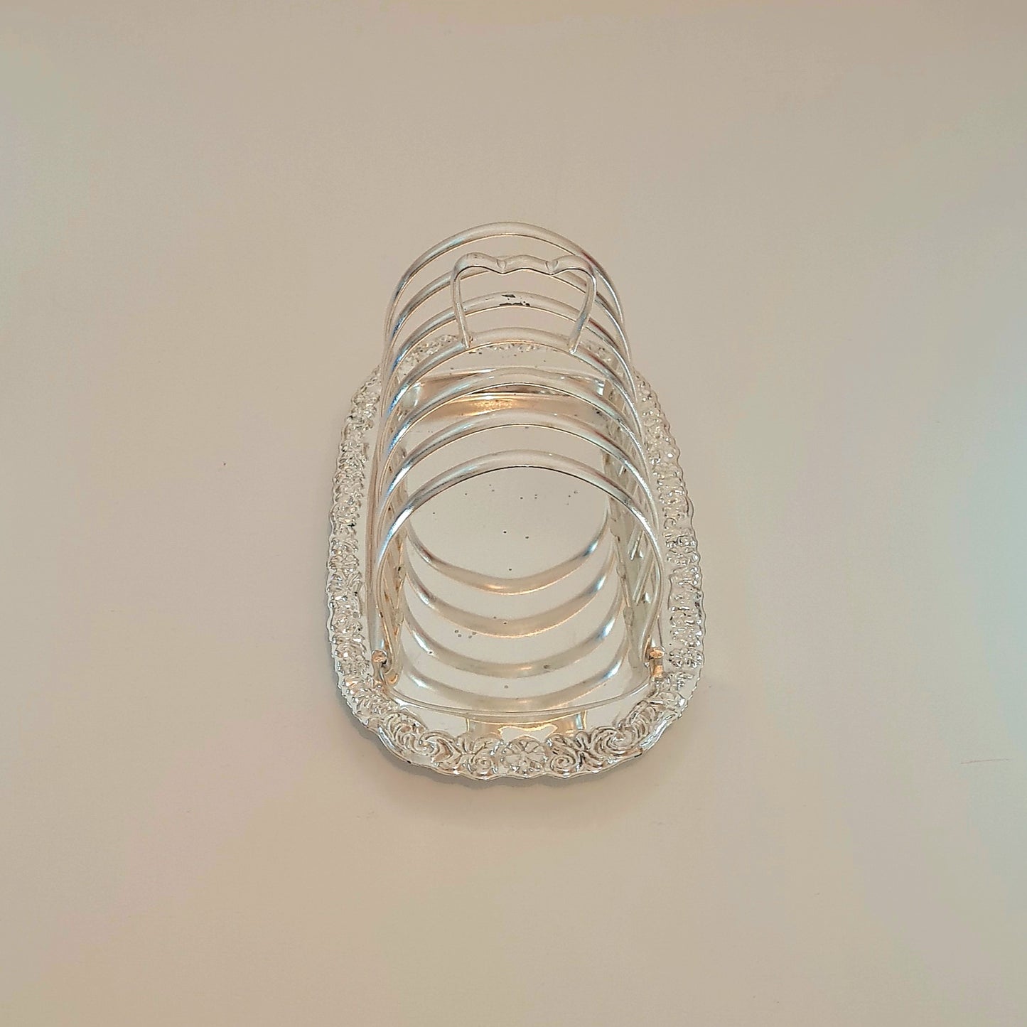 Portafette / Toast rack da 6 fette in metallo argentato