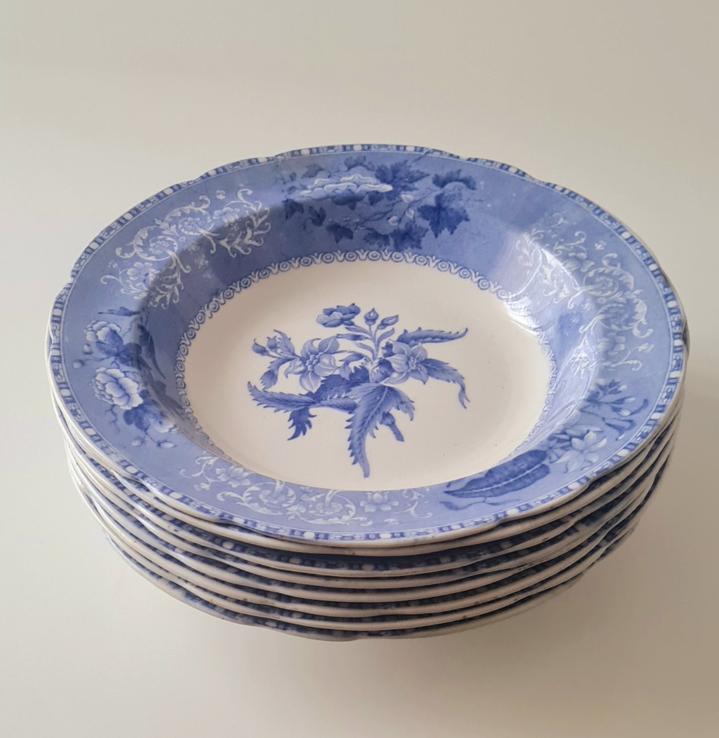 8 piatti fondi (diam. 26 cm.) Spode's "Camilla" Copeland