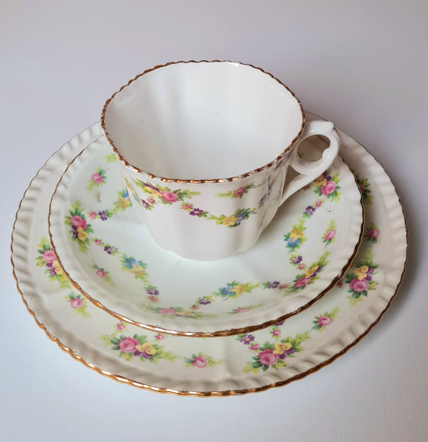 4 tea trio + piatto torta - Phoenix China England