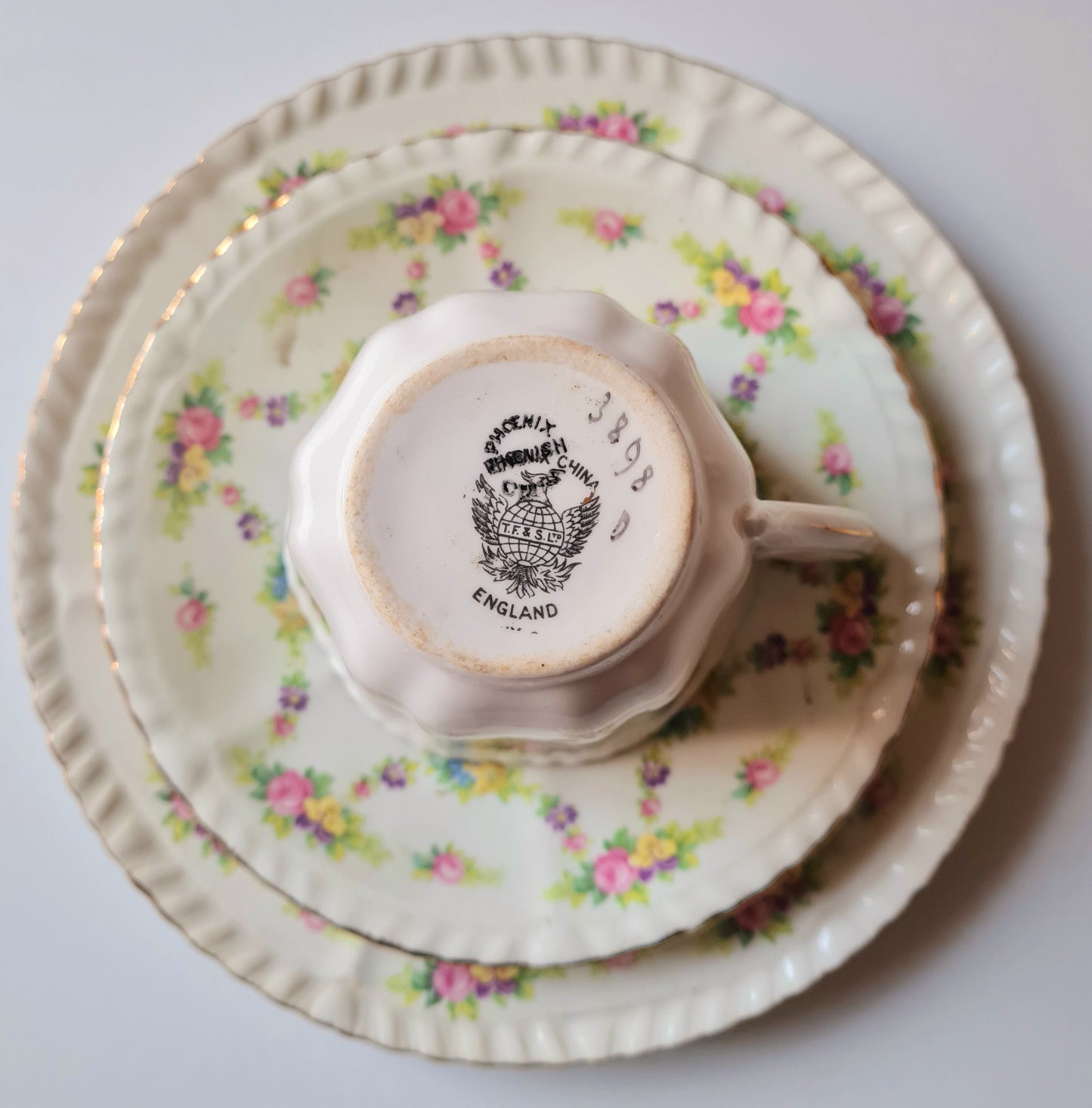 4 tea trio + piatto torta - Phoenix China England